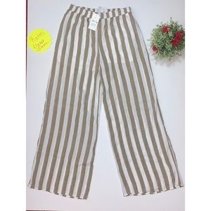 NWT Sadie & Sage L Women’s Striped Wide Leg Pants